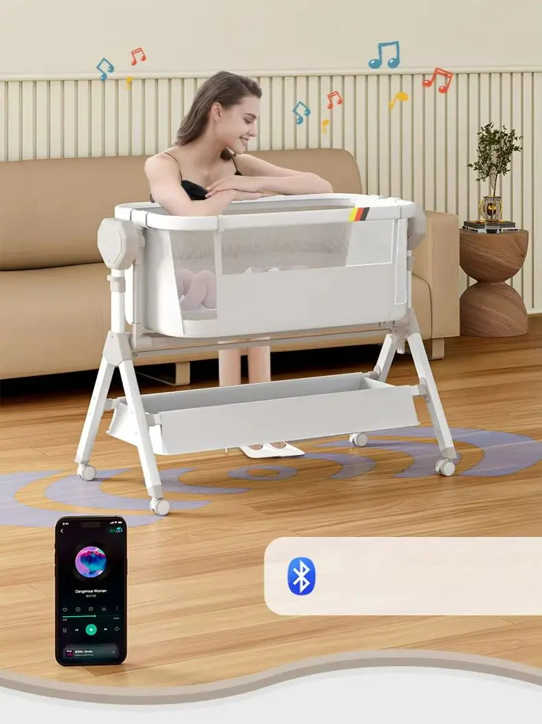 Rocking Baby Bassinet,Baby Cribs,Newborn Co-Sleeper,Infant Beside Sleeper,Unisex Baby Bed Cribs, Portable Travel Crib,Cradle