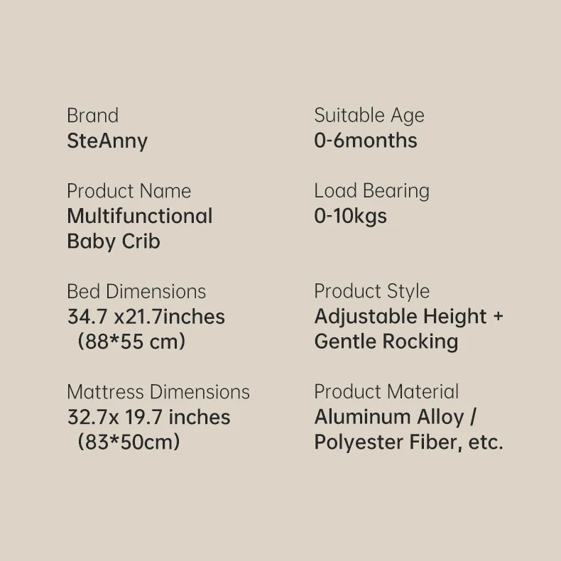 Rocking Baby Bassinet,Baby Cribs,Newborn Co-Sleeper,Infant Beside Sleeper,Unisex Baby Bed Cribs, Portable Travel Crib,Cradle