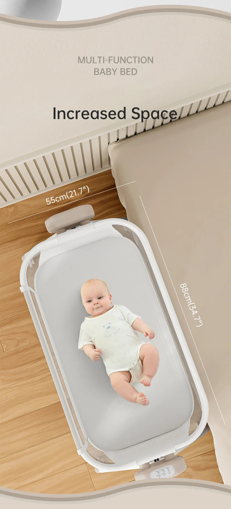 Rocking Baby Bassinet,Baby Cribs,Newborn Co-Sleeper,Infant Beside Sleeper,Unisex Baby Bed Cribs, Portable Travel Crib,Cradle