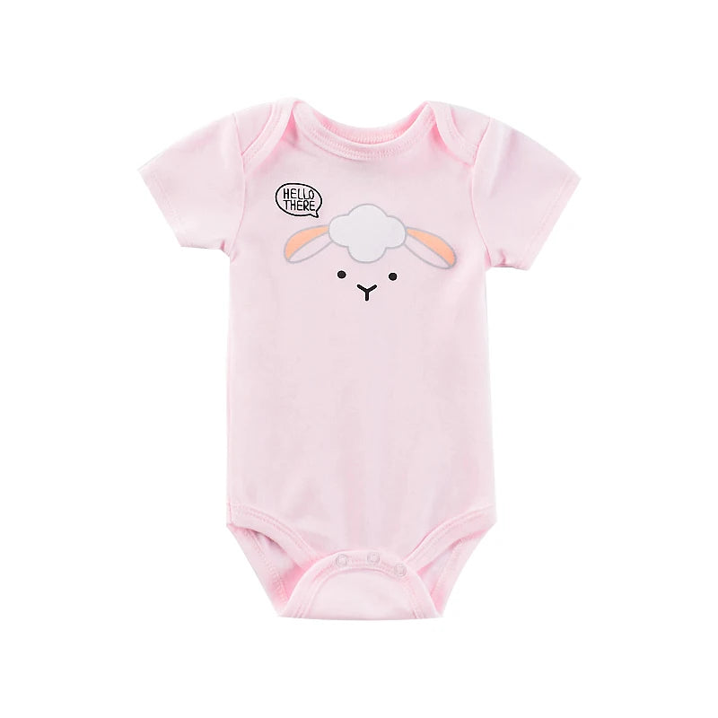 Summer Baby Bodysuit Set - Soft Cotton Romper for Newborns 0-12M Boys & Girls