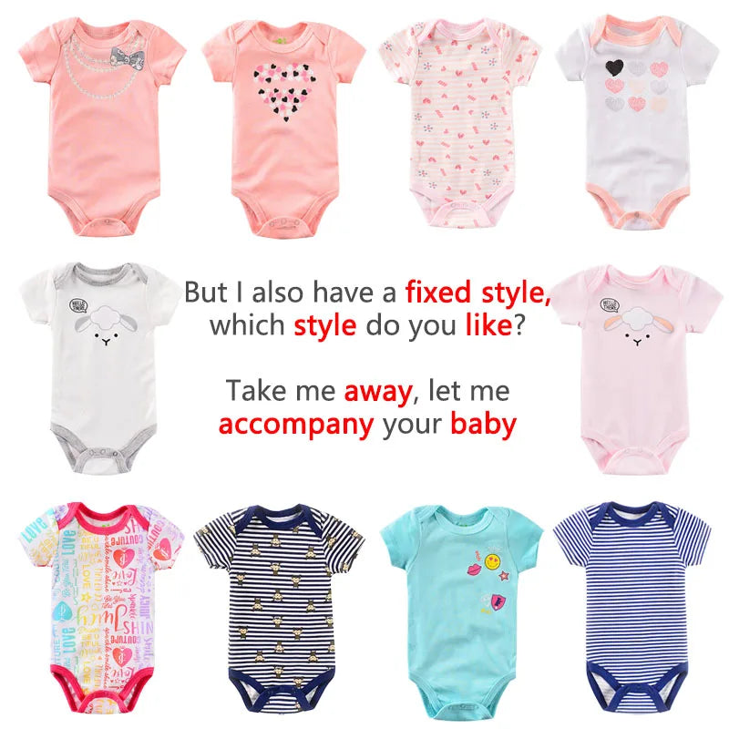 Summer Baby Bodysuit Set - Soft Cotton Romper for Newborns 0-12M Boys & Girls