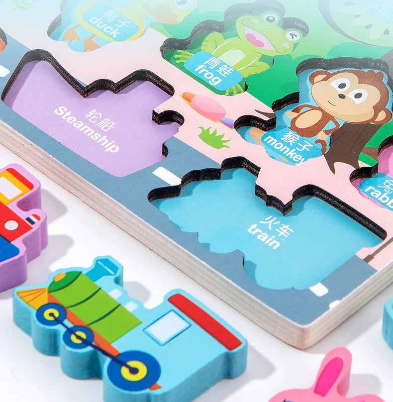 QWZ Montessori Educational Wooden Math Toys - Busy Board Count Shape Colors Fishing Puzzle