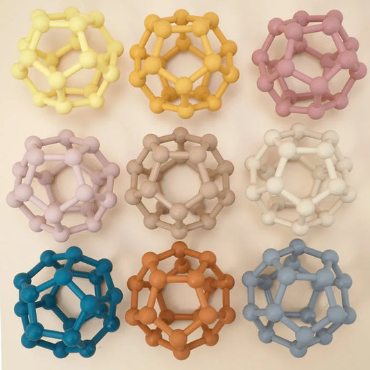 Food Safe Silicone Ball Teether - Portable Fidget Toy & Catch Ball for Newborns