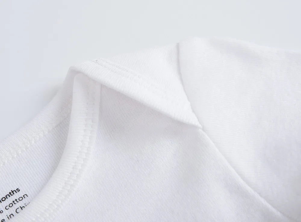 Kavkas 3PCS 5PCS Baby Boys Girls Clothes Solid White Short Sleeve Cotton Baby Bodysuits body bebe 0-24 months Newborn Jumpsuit