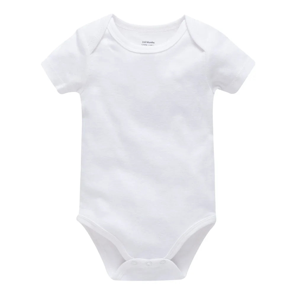 Kavkas 3PCS 5PCS Baby Boys Girls Clothes Solid White Short Sleeve Cotton Baby Bodysuits body bebe 0-24 months Newborn Jumpsuit