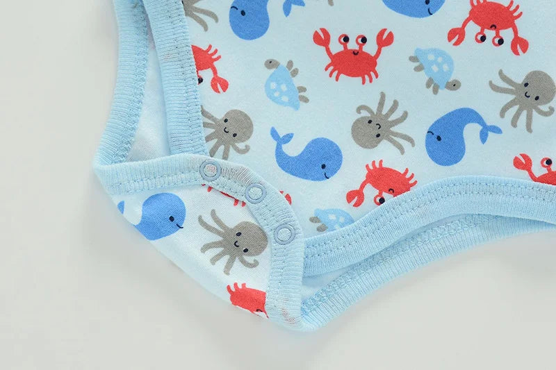 Summer Baby Bodysuit Set - Soft Cotton Romper for Newborns 0-12M Boys & Girls