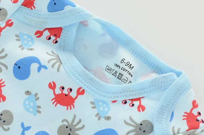 Summer Baby Bodysuit Set - Soft Cotton Romper for Newborns 0-12M Boys & Girls