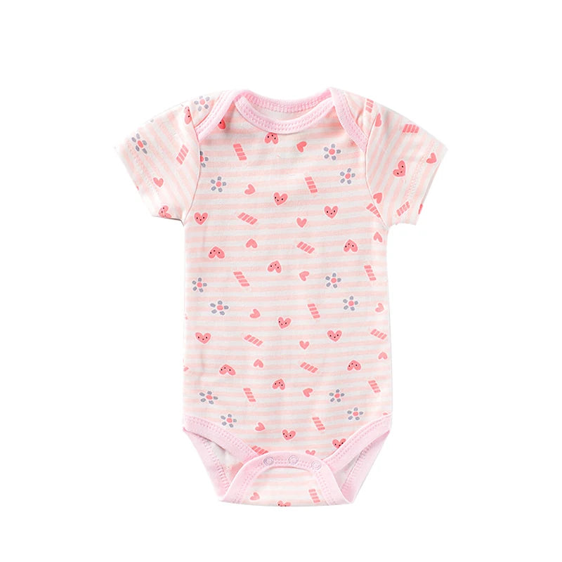 Summer Baby Bodysuit Set - Soft Cotton Romper for Newborns 0-12M Boys & Girls