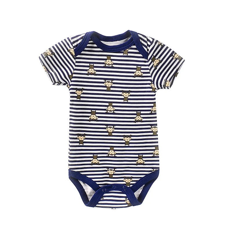 Summer Baby Bodysuit Set - Soft Cotton Romper for Newborns 0-12M Boys & Girls