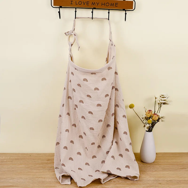 Breathable Cotton Nursing Cover - Maternity Breastfeeding Privacy Apron & Stroller Blanket
