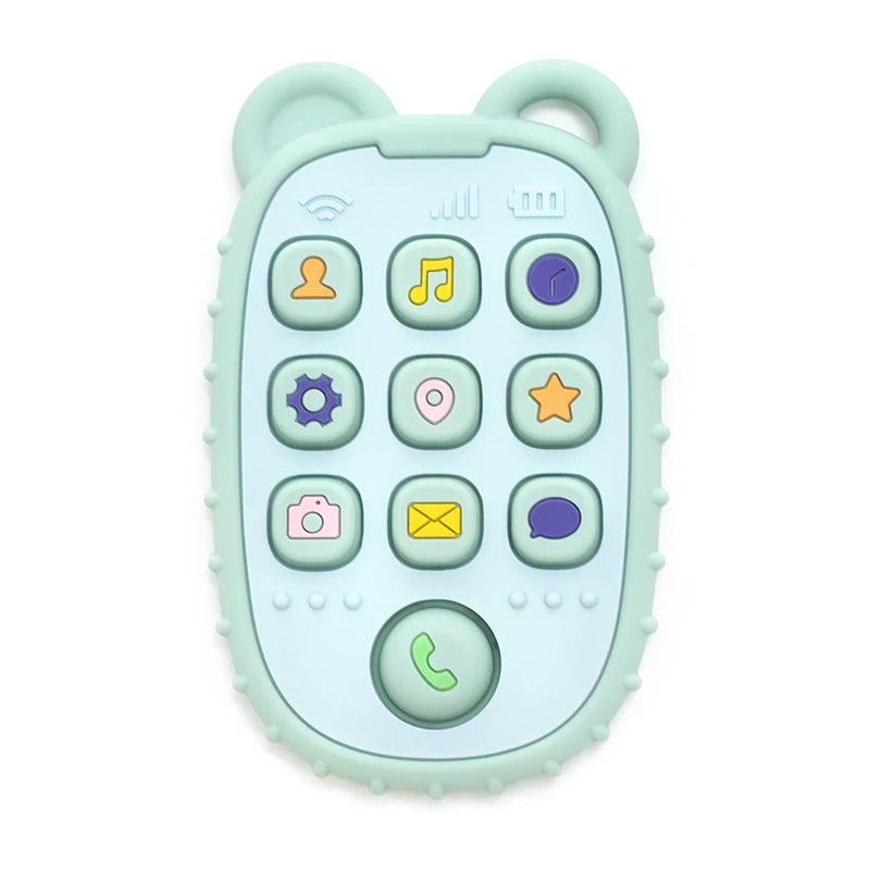 New Baby Phone Teether - Silicone Mobile Shape Sensory Educational Toy Gift Set