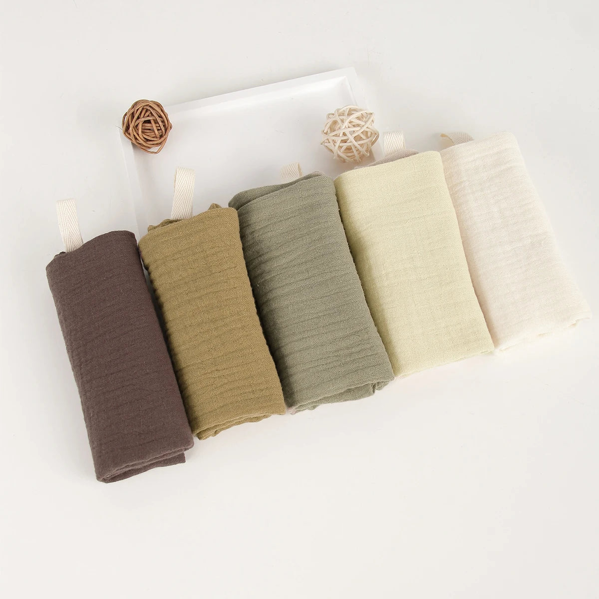 5Pcs Baby Cotton Washcloth Newborn Burp Cloth Square Towels 6-Layer Pure Cotton Soft Absorbent Gauze Cotton Baby Towels