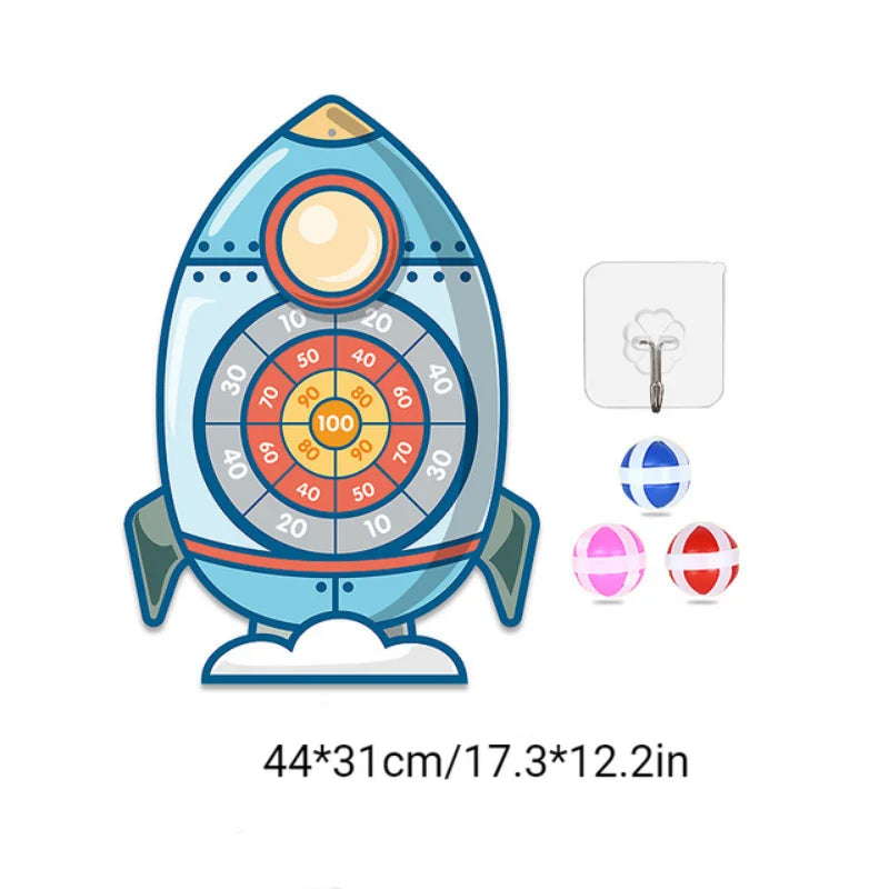 Montessori Sports Toy - Sticky Ball Dart Board Target Game for Indoor & Outdoor Fun