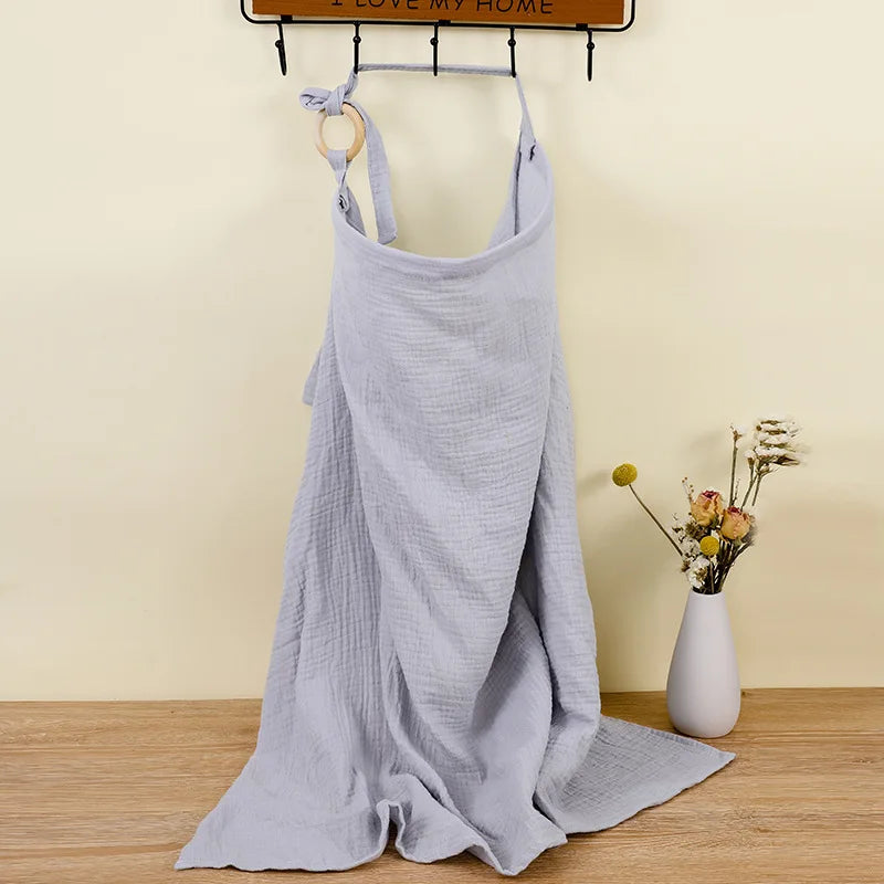 Breathable Cotton Nursing Cover - Maternity Breastfeeding Privacy Apron & Stroller Blanket