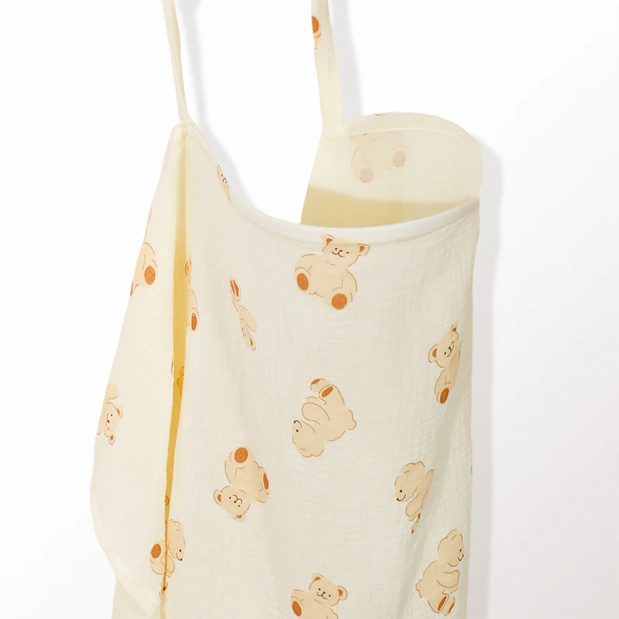 Premium Muslin Nursing Cover - Breathable Breastfeeding Apron with Arch Neckline