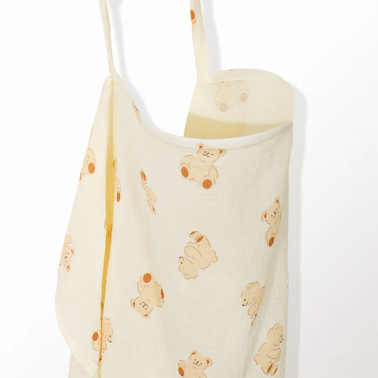 Premium Muslin Nursing Cover - Breathable Breastfeeding Apron with Arch Neckline