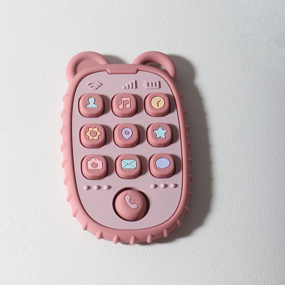 New Baby Phone Teether - Silicone Mobile Shape Sensory Educational Toy Gift Set