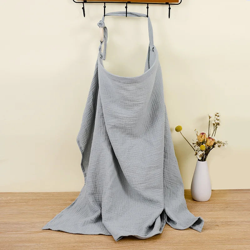 Breathable Cotton Nursing Cover - Maternity Breastfeeding Privacy Apron & Stroller Blanket