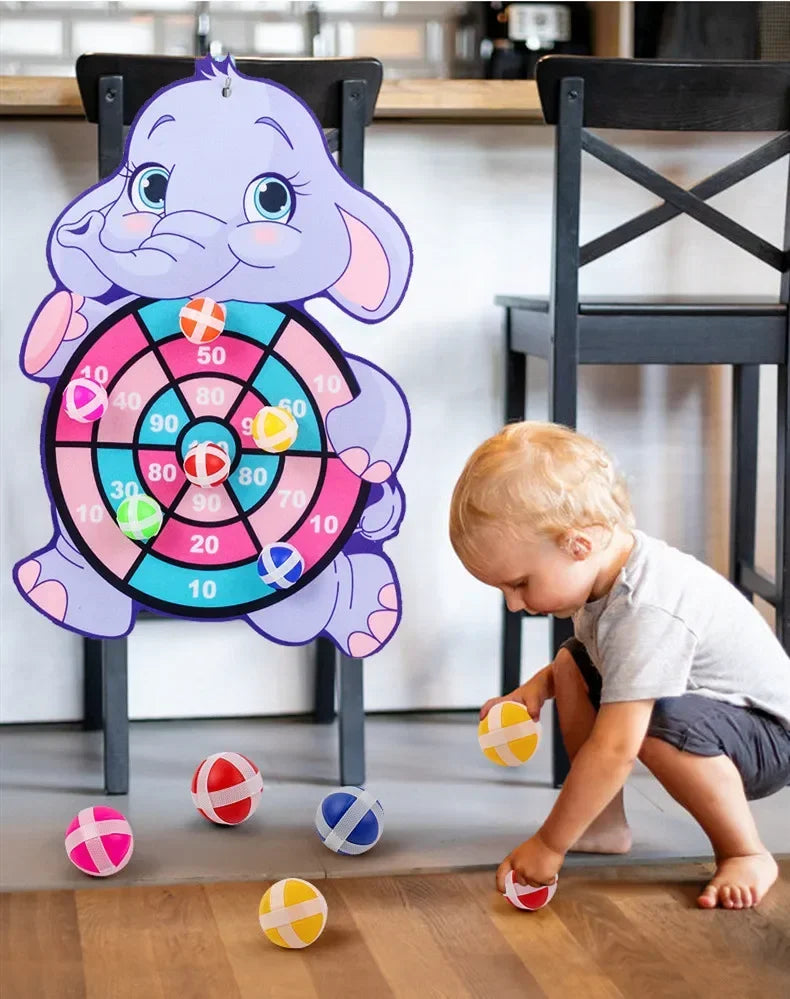 Montessori Dart Board Game - Safe Sticky Ball Target Game for Kids 3-7 Years