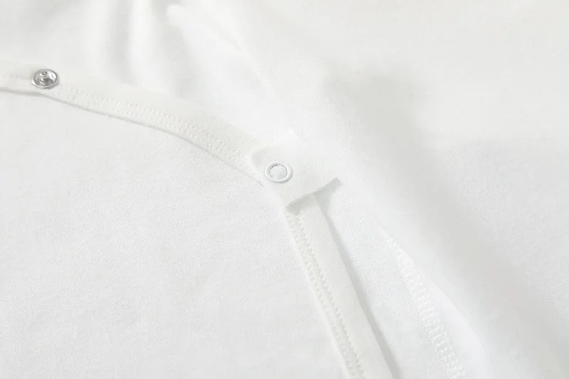 Newborn Baby Clothing Slanting Open Buckle T Shirt Tops Cotton Long Sleeves Solid Color Tees Baby Boys Girls Outfit 0-12 Months