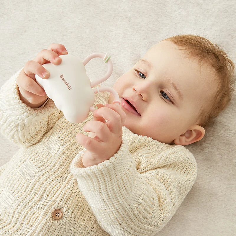 Silicone Baby Rattle Teether - Soft Chewable Sensory Toy for Infants 0-3 Years