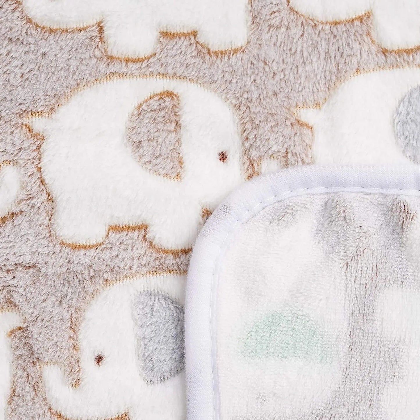 Cute Elephant Baby Blanket - Soft Coral Velvet Swaddle Wrap & Stroller Cover