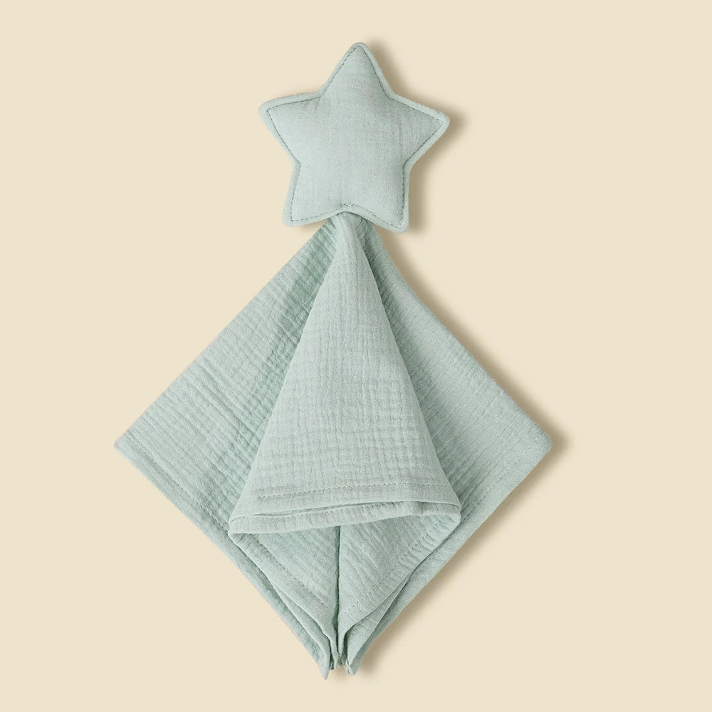 Baby Cotton Muslin Comfort Blanket - Cute Cat Doll Security Towel for Infants
