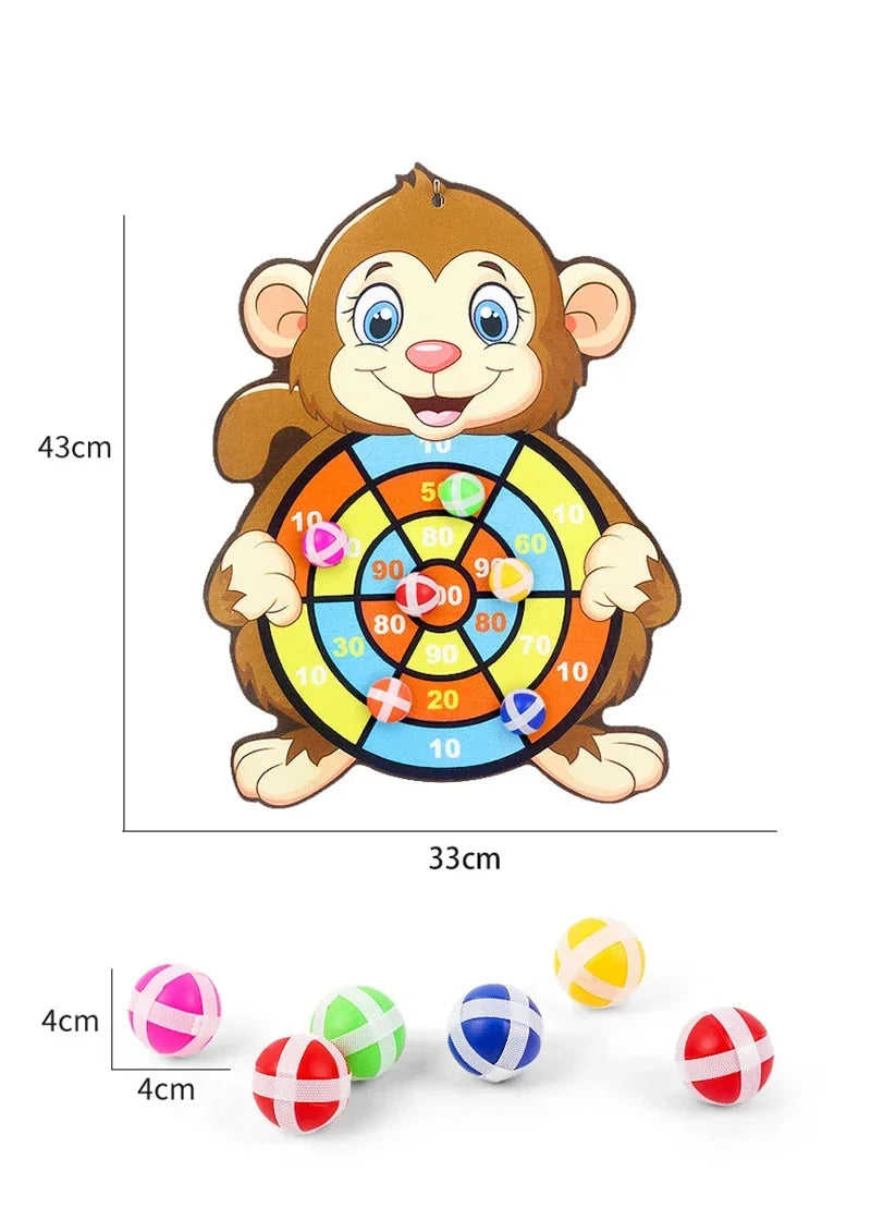 Educational Dart Board Game - Montessori Sticky Ball Target Game for Kids 3-7 Years
