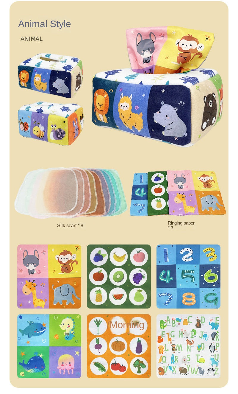 Baby Montessori Magic Tissue Box - Educational Sensory Toy & Busy Board for Kids