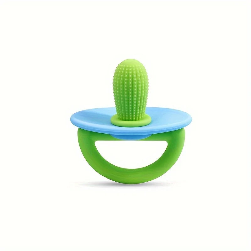 Silicone Teething Ring β Pacifier Type Teether with Soft Molar Stick & Massage Dots for Babie