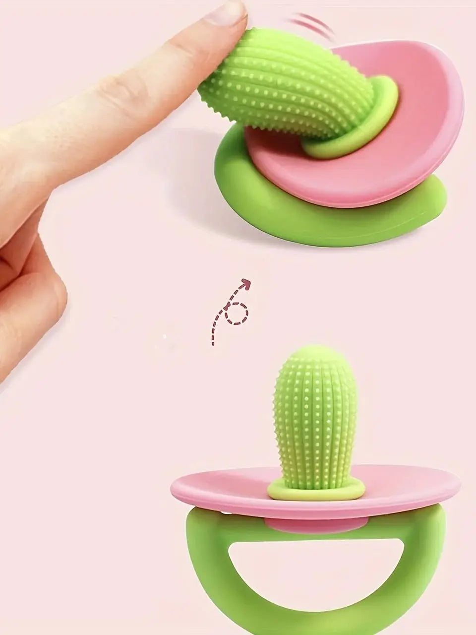 Silicone Teething Ring β Pacifier Type Teether with Soft Molar Stick & Massage Dots for Babie