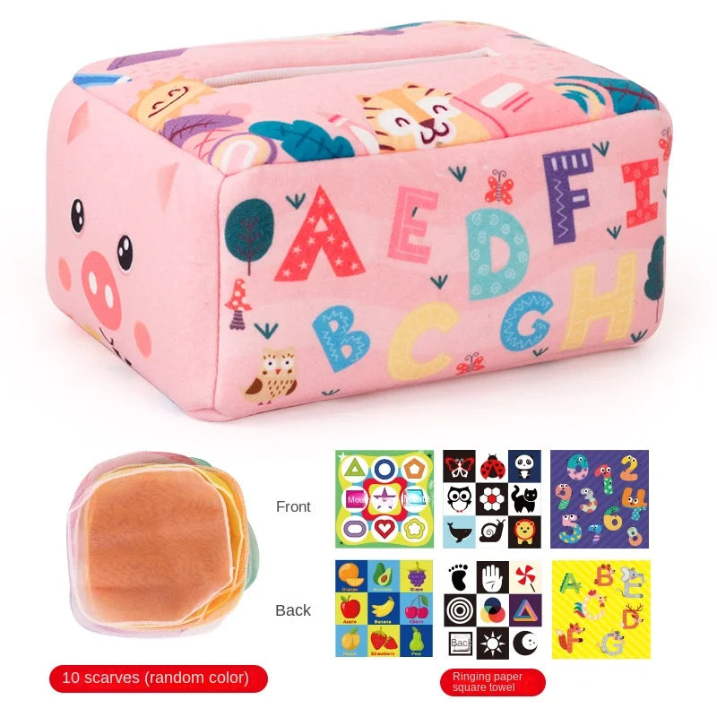 Baby Montessori Magic Tissue Box - Educational Sensory Toy & Busy Board for Kids