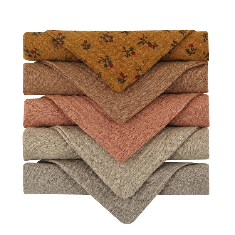 5 Soft Absorbent Gauze Newborn Burp Cloth Baby Saliva Towel Cotton Baby Bibs Handkerchief Nursing Towel Cuddle Cloth Baby Stuff