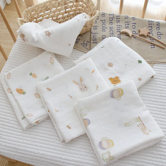 Newborn Baby Swaddle Blanket Summer Bamboo Cotton Muslin Swaddle Soft Bedding Thin Receive Blankets Stroller Cover