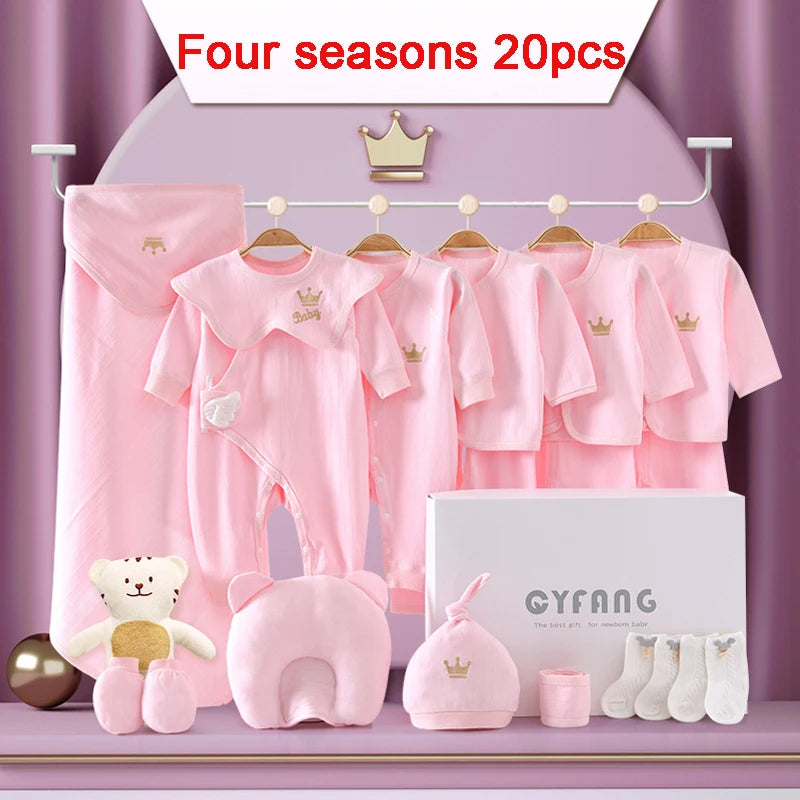 Newborn Baby Clothing Set – 15-20 Piece 100% Cotton Unisex Outfit Collection (0-3 Months)