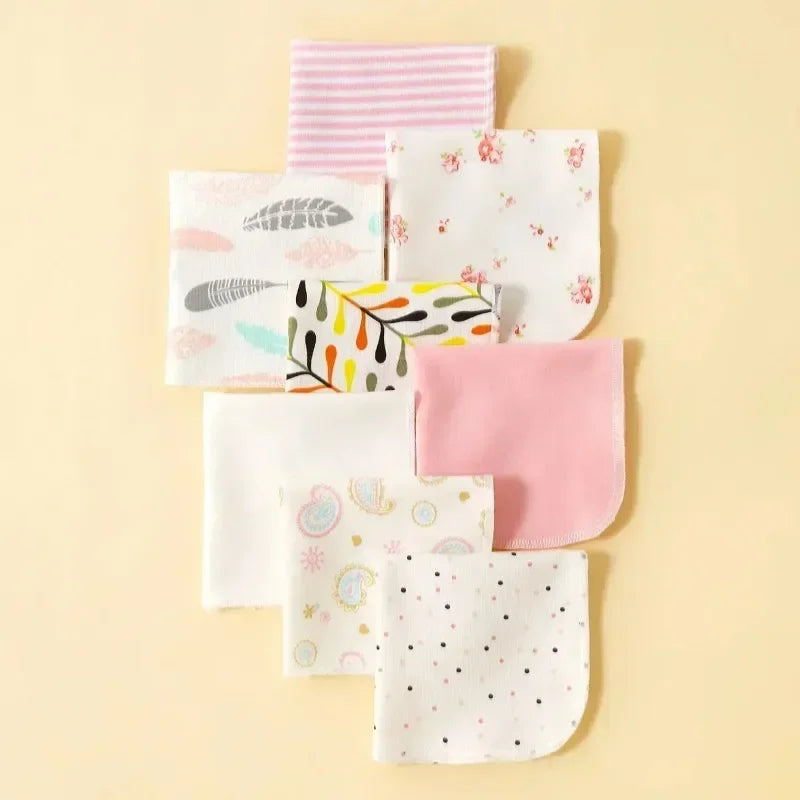 8-Piece Cotton Baby Towel Set – Soft Washcloths & Handkerchiefs for Newborns (0-24 Months)