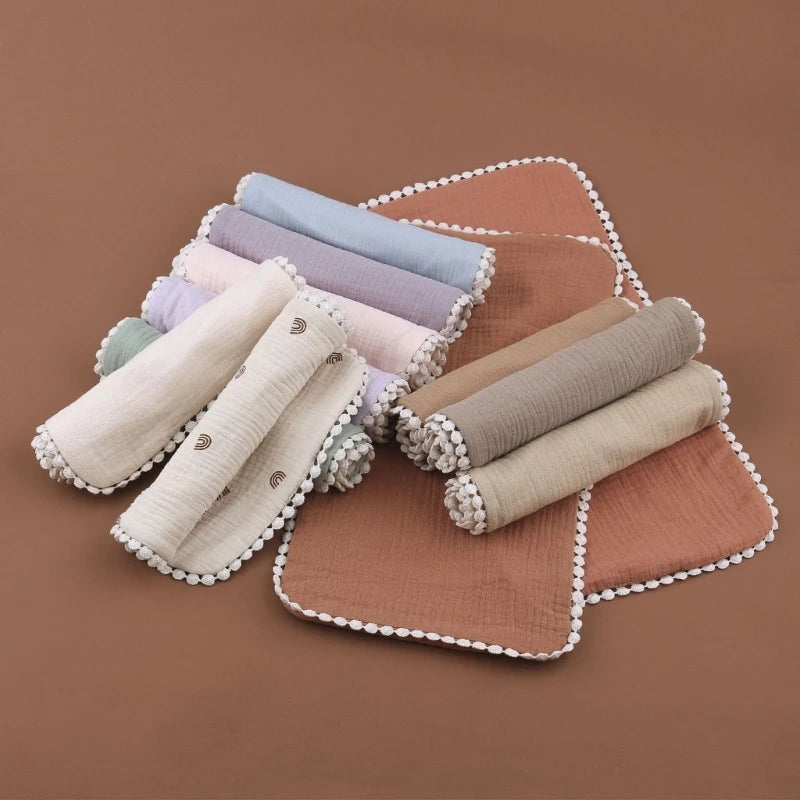 5 Soft Absorbent Gauze Newborn Burp Cloth Baby Saliva Towel Cotton Baby Bibs Handkerchief Nursing Towel Cuddle Cloth Baby Stuff