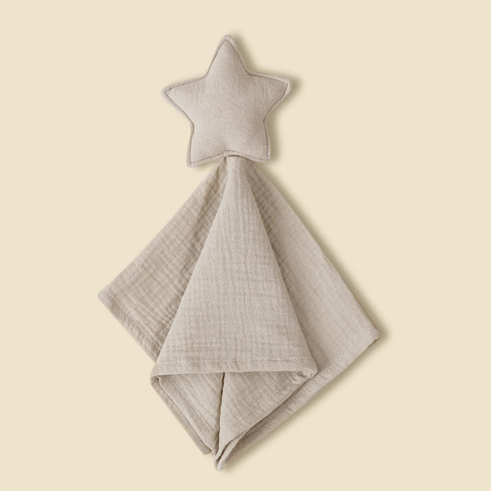 Baby Cotton Muslin Comfort Blanket - Cute Cat Doll Security Towel for Infants