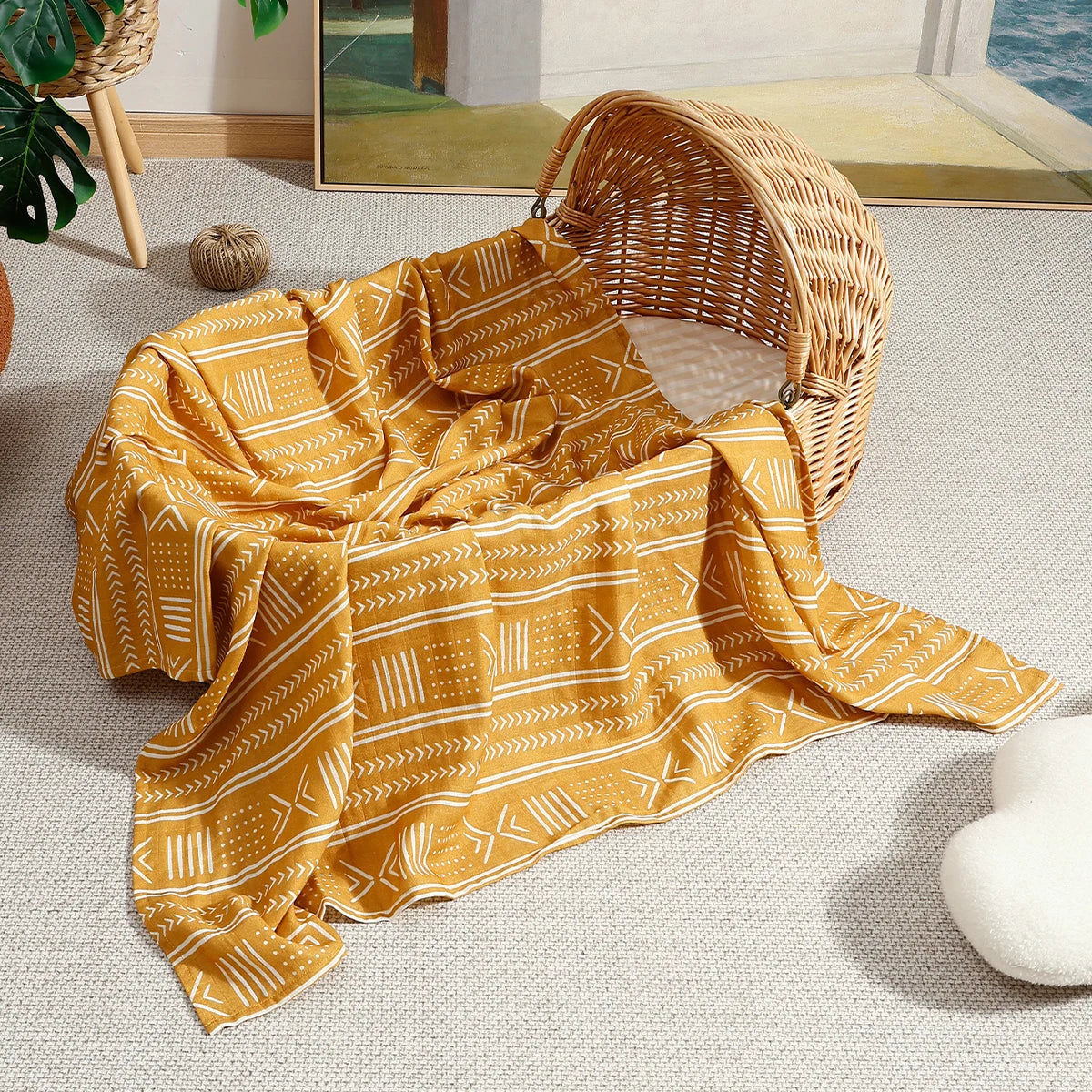 Kangobaby My Soft Life - 100% Cotton Baby Muslin Swaddle Blanket & Bath Towel