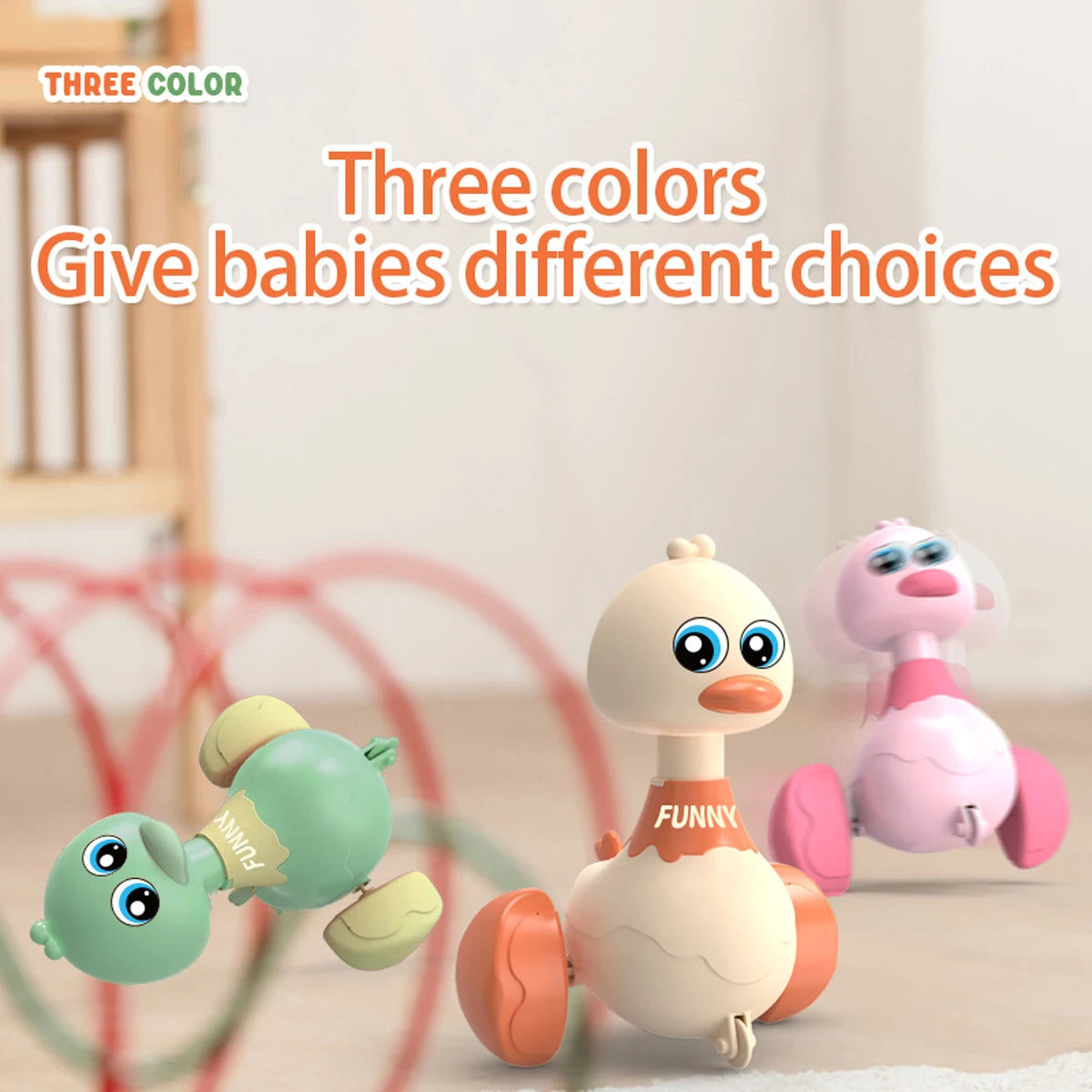 Baby Swing Duck Toy - Cartoon Press Vehicles & Pull Back Cars Educational Set