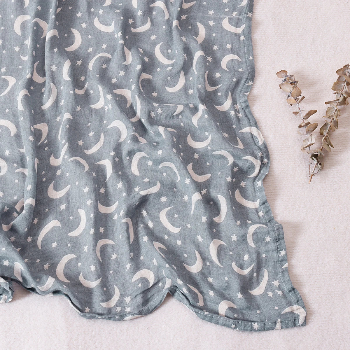 Bamboo Cotton Baby Muslin Swaddle Blanket - 120x110cm Soft Print Wrap by Elinfant