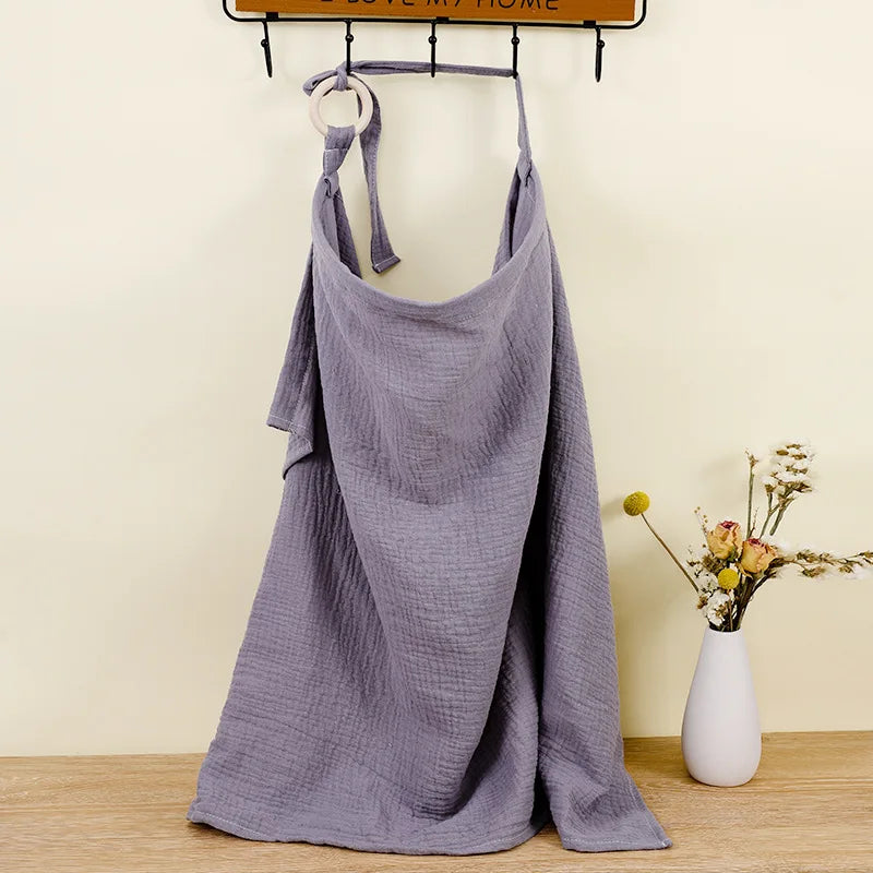 Breathable Cotton Nursing Cover - Maternity Breastfeeding Privacy Apron & Stroller Blanket