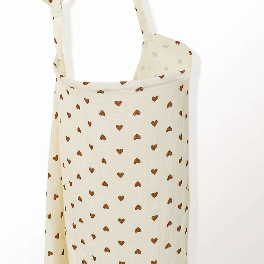 Premium Muslin Nursing Cover - Breathable Breastfeeding Apron with Arch Neckline