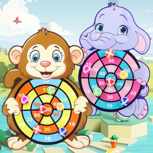 Montessori Dart Board Game - Safe Sticky Ball Target Game for Kids 3-7 Years