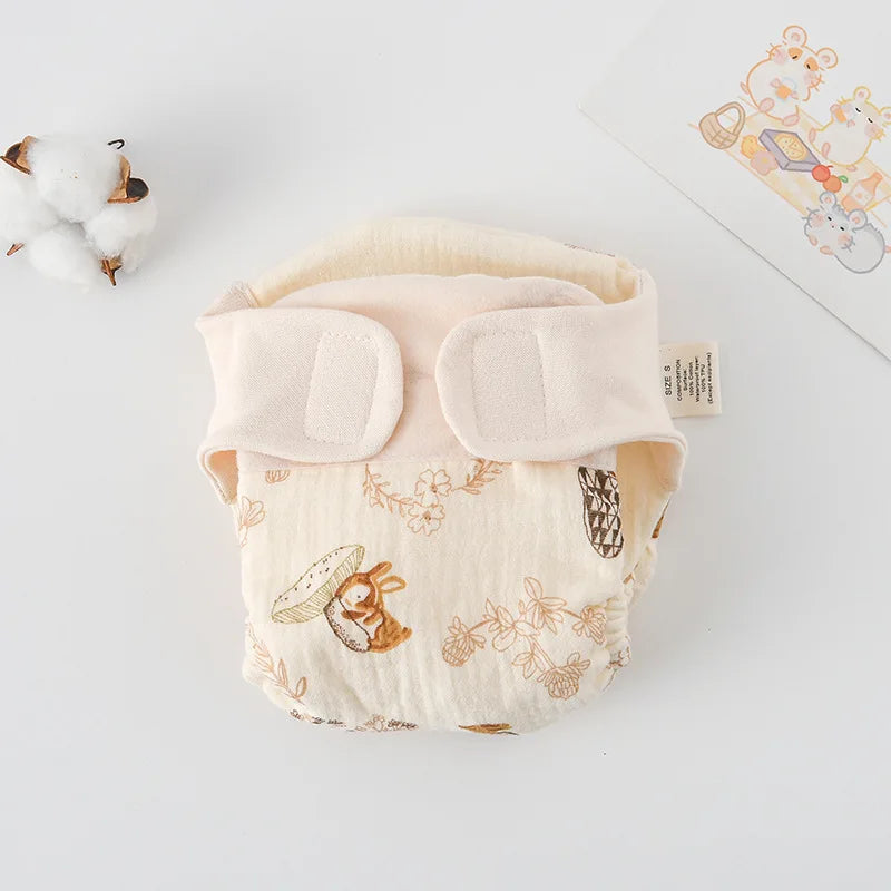 New Summer Cotton Baby Reusable Taped Diaper Cartoon Baby Training Pants Infant Shorts Nappies Panties Changing Underwear Cloth