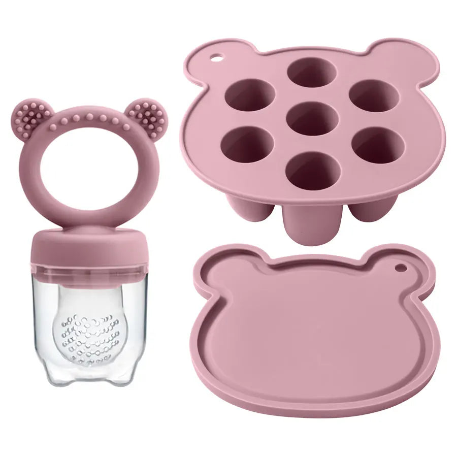 Silicone Fruit & Vegetable Teether Toys – Fun Ice Cream Mold Design for Baby Feeding (6+ Months)