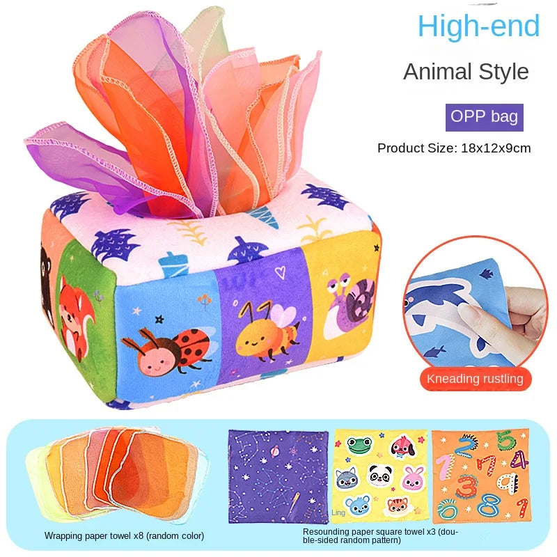 Baby Montessori Magic Tissue Box - Educational Sensory Toy & Busy Board for Kids