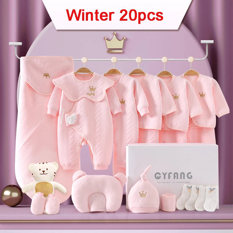 Newborn Baby Clothing Set – 15-20 Piece 100% Cotton Unisex Outfit Collection (0-3 Months)
