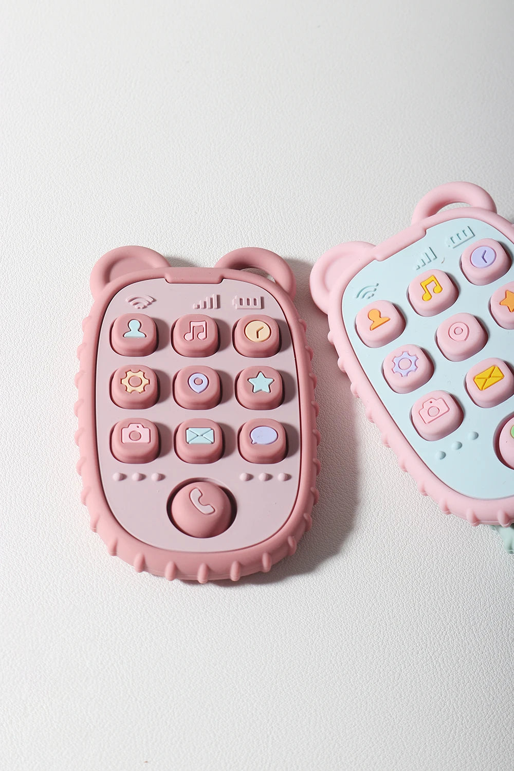 New Baby Phone Teether - Silicone Mobile Shape Sensory Educational Toy Gift Set