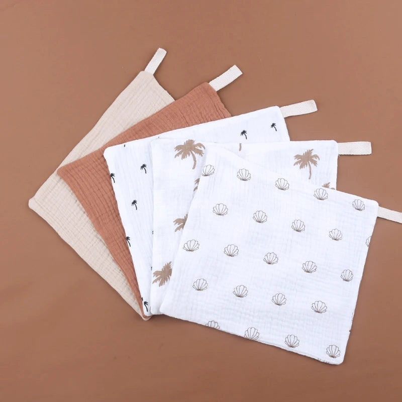 5 Soft Absorbent Gauze Newborn Burp Cloth Baby Saliva Towel Cotton Baby Bibs Handkerchief Nursing Towel Cuddle Cloth Baby Stuff